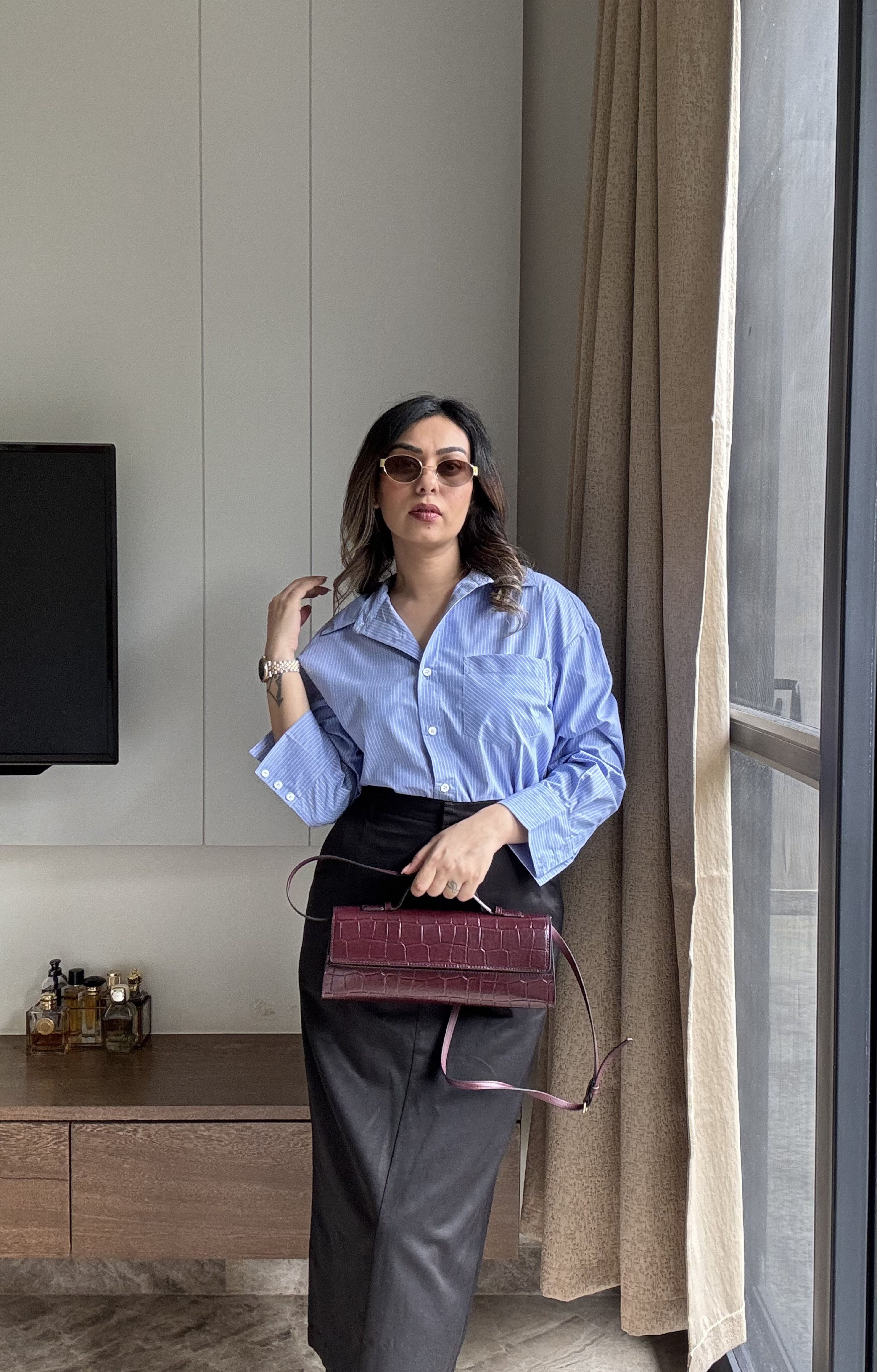 Blue Stripes Oversized Shirt