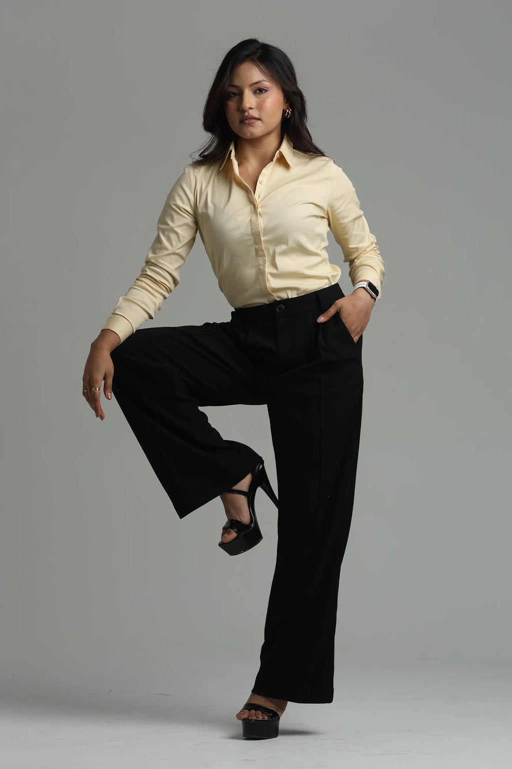 Cotton Blend Regular Fit Shirt - Butter Yellow