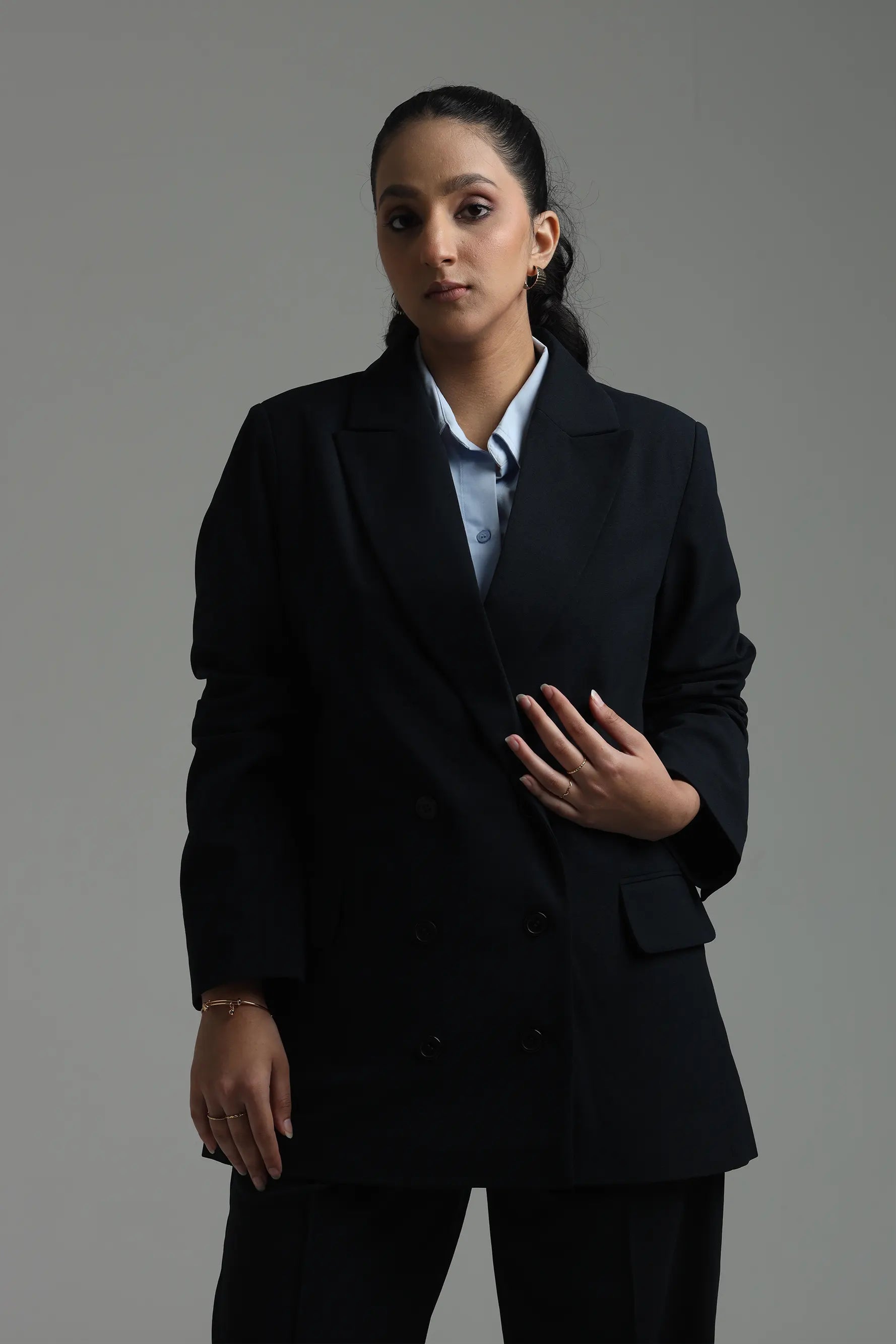 Oversized Blazers - Navy Blue