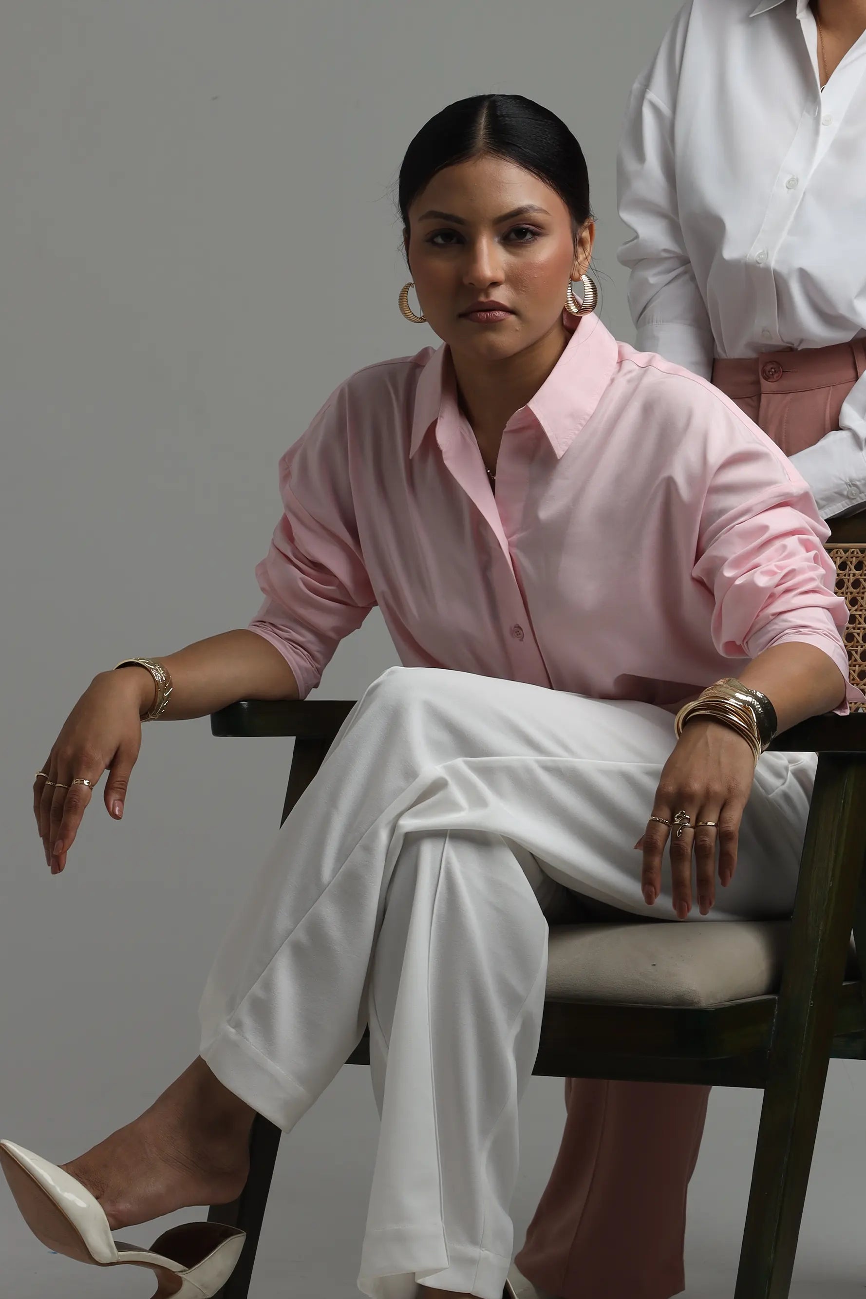 Oversized Cotton Shirt - Pink