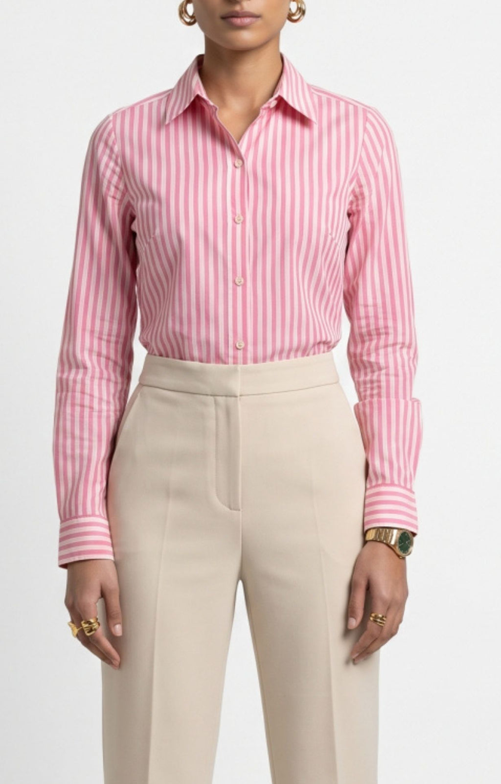Striped Cotton Shirt - Pink