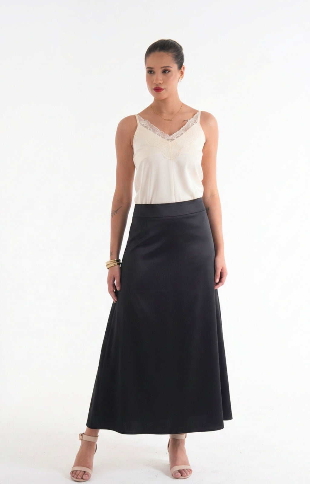 Satin Midi Skirt