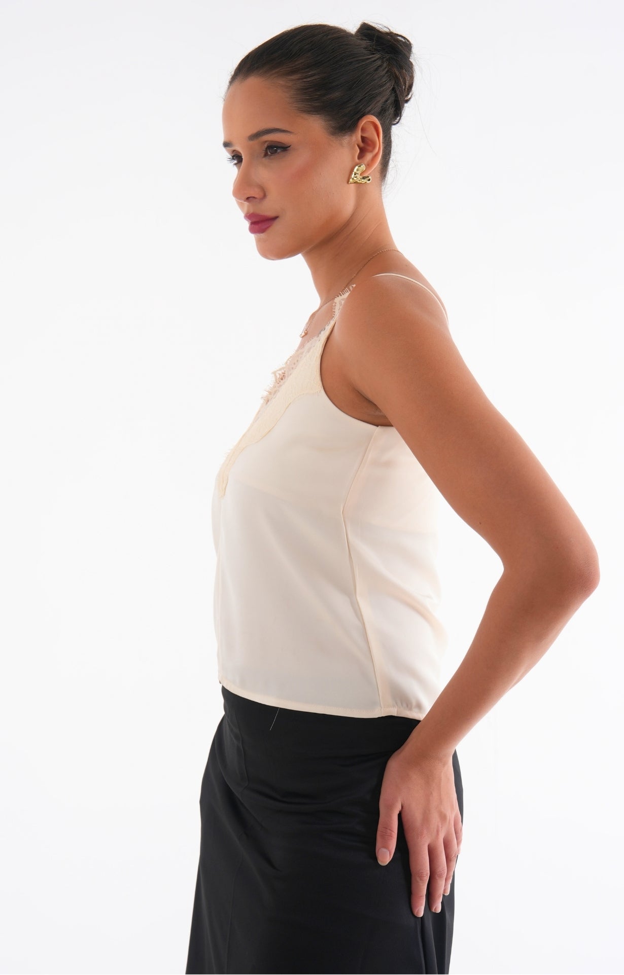 Satin Camisole Top - Off white