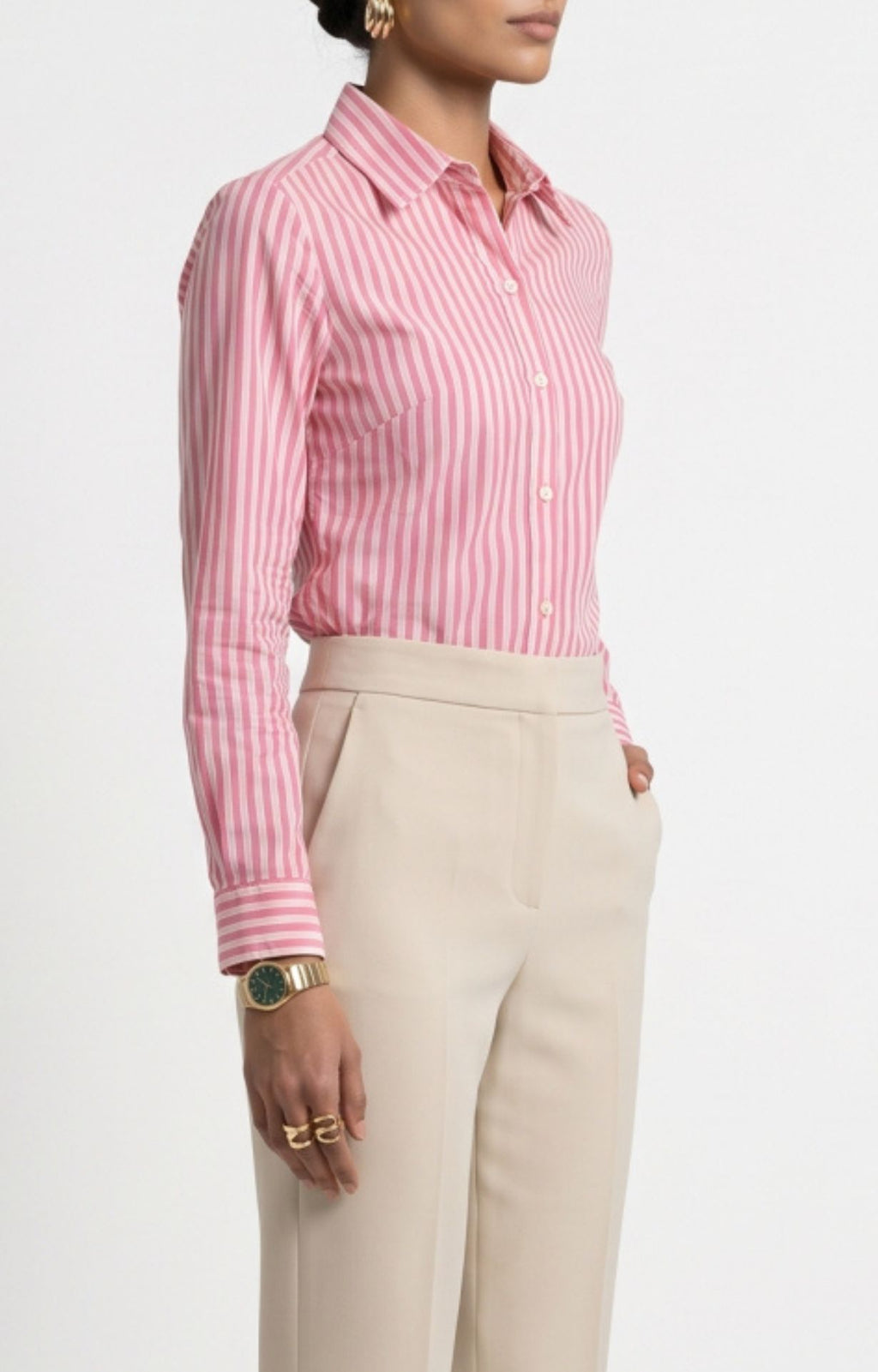 Striped Cotton Shirt - Pink