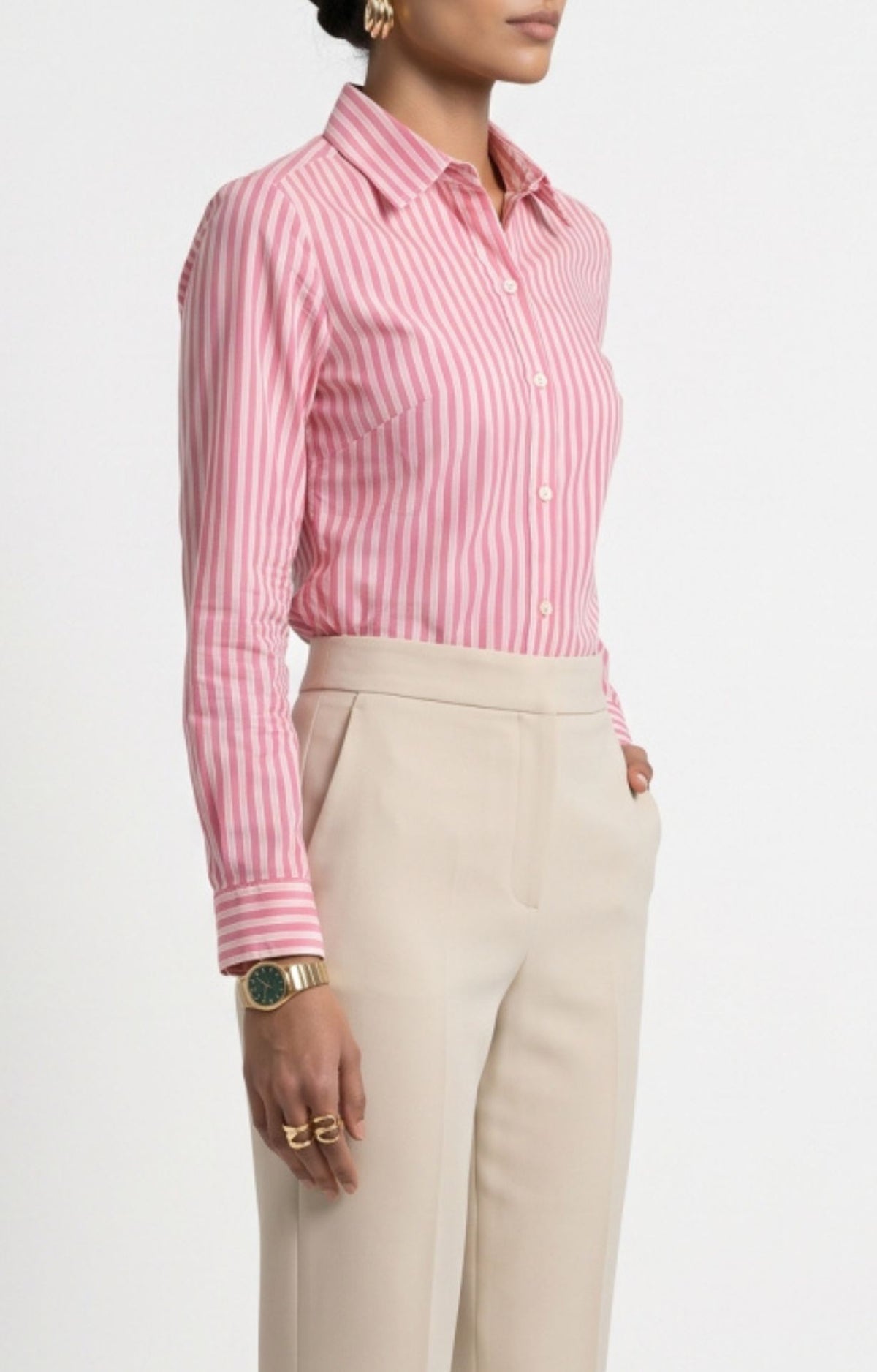 Striped Cotton Shirt - Pink