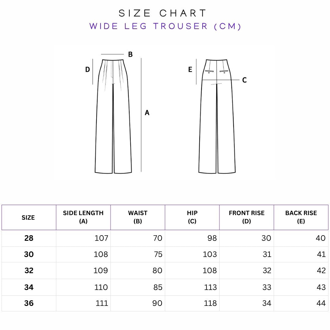 Size Chart (in cms)