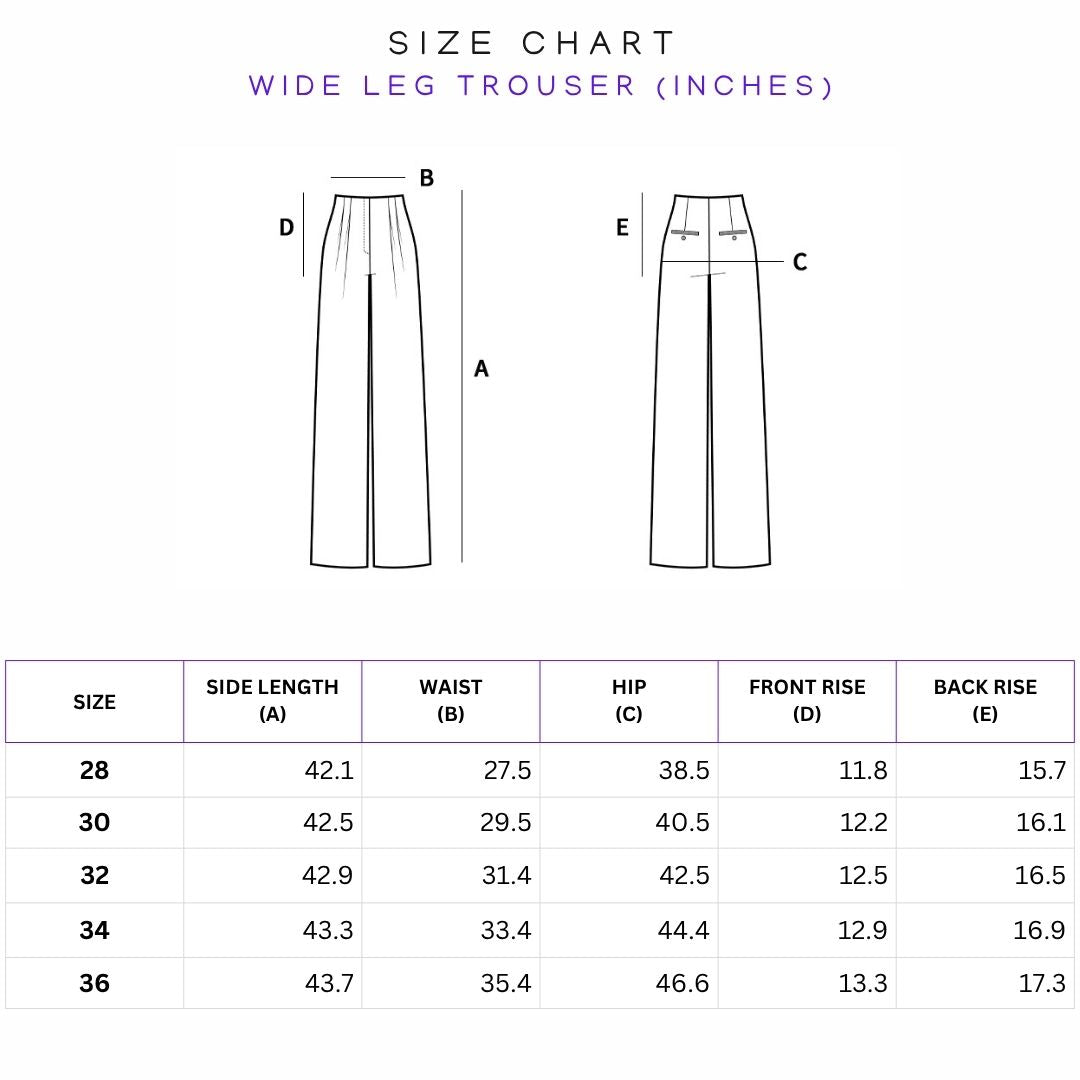 Size Chart (in inches)
