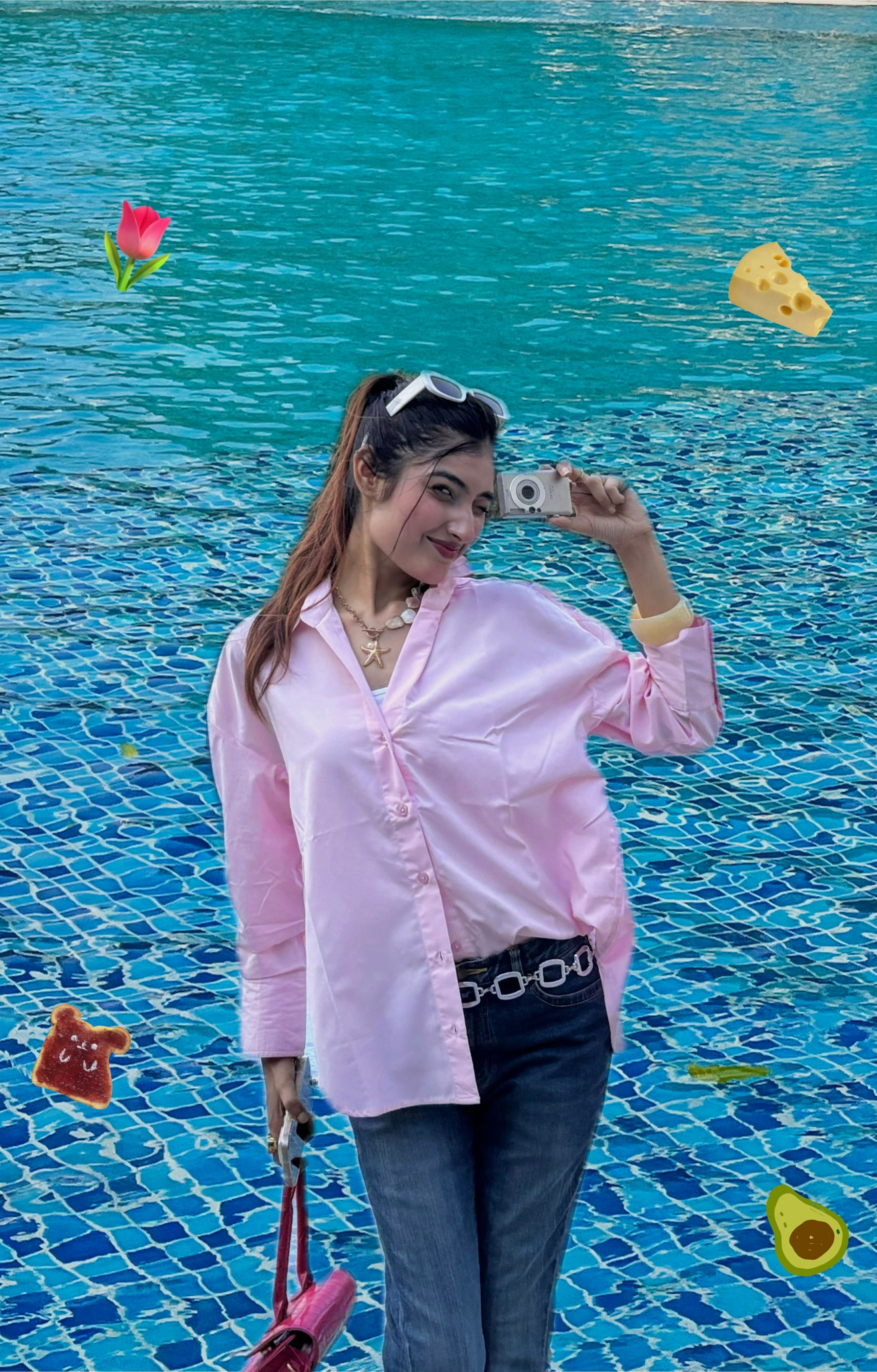 Oversized Cotton Shirt - Pink