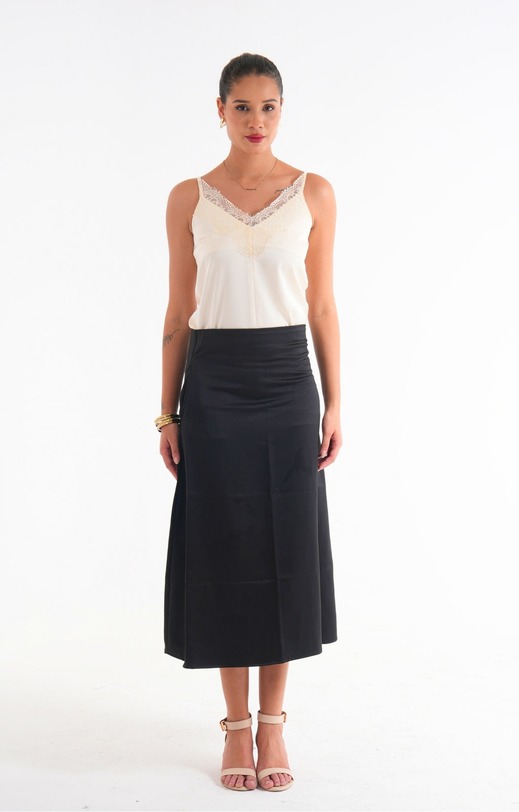 Satin Camisole Top - Off white