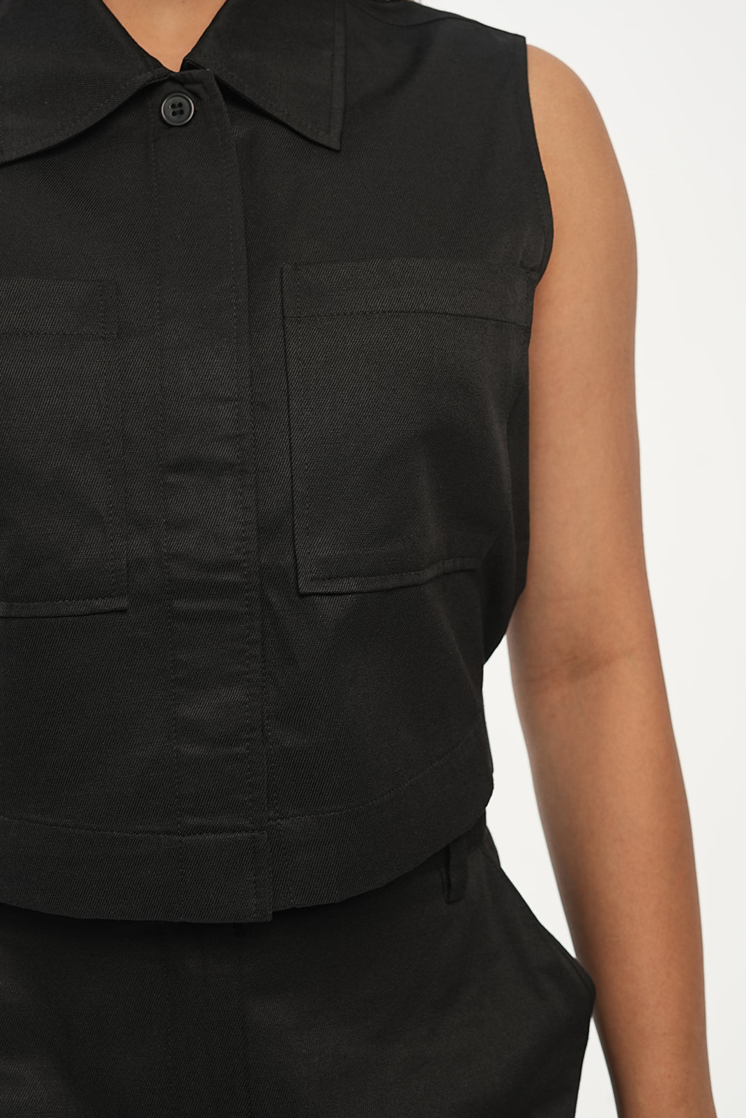 The Edit Co-ord -Crop Vest - Midnight Edit
