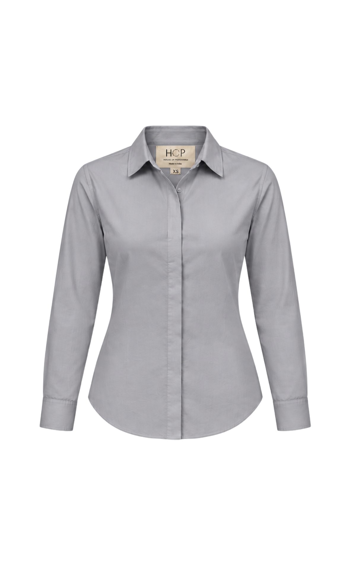 Cotton Blend Regular Fit Shirt- Gray