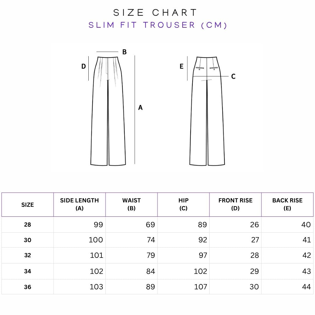 Size Chart (in cms)
