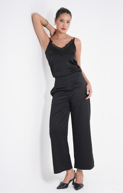 Satin Camisole Top - Black