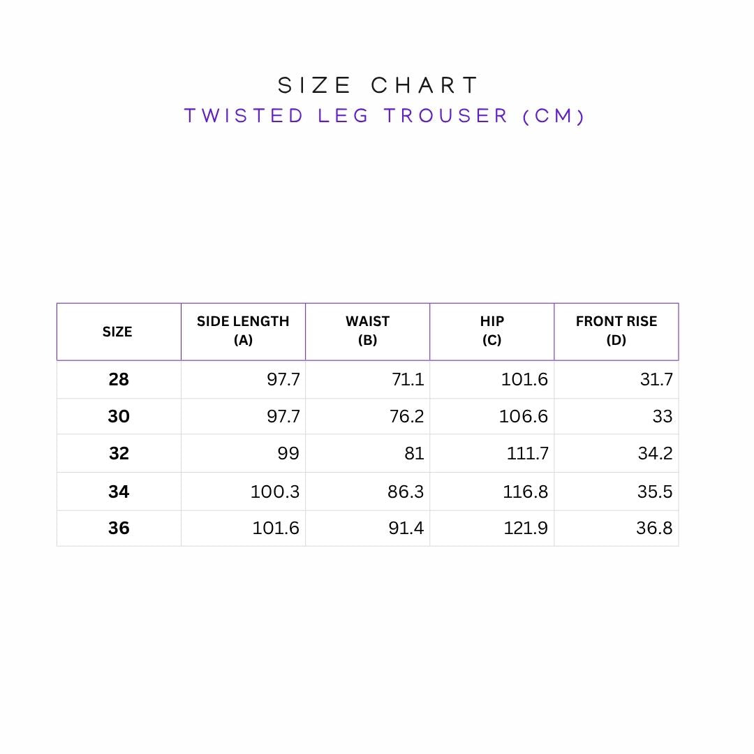 Size Chart (in cms)
