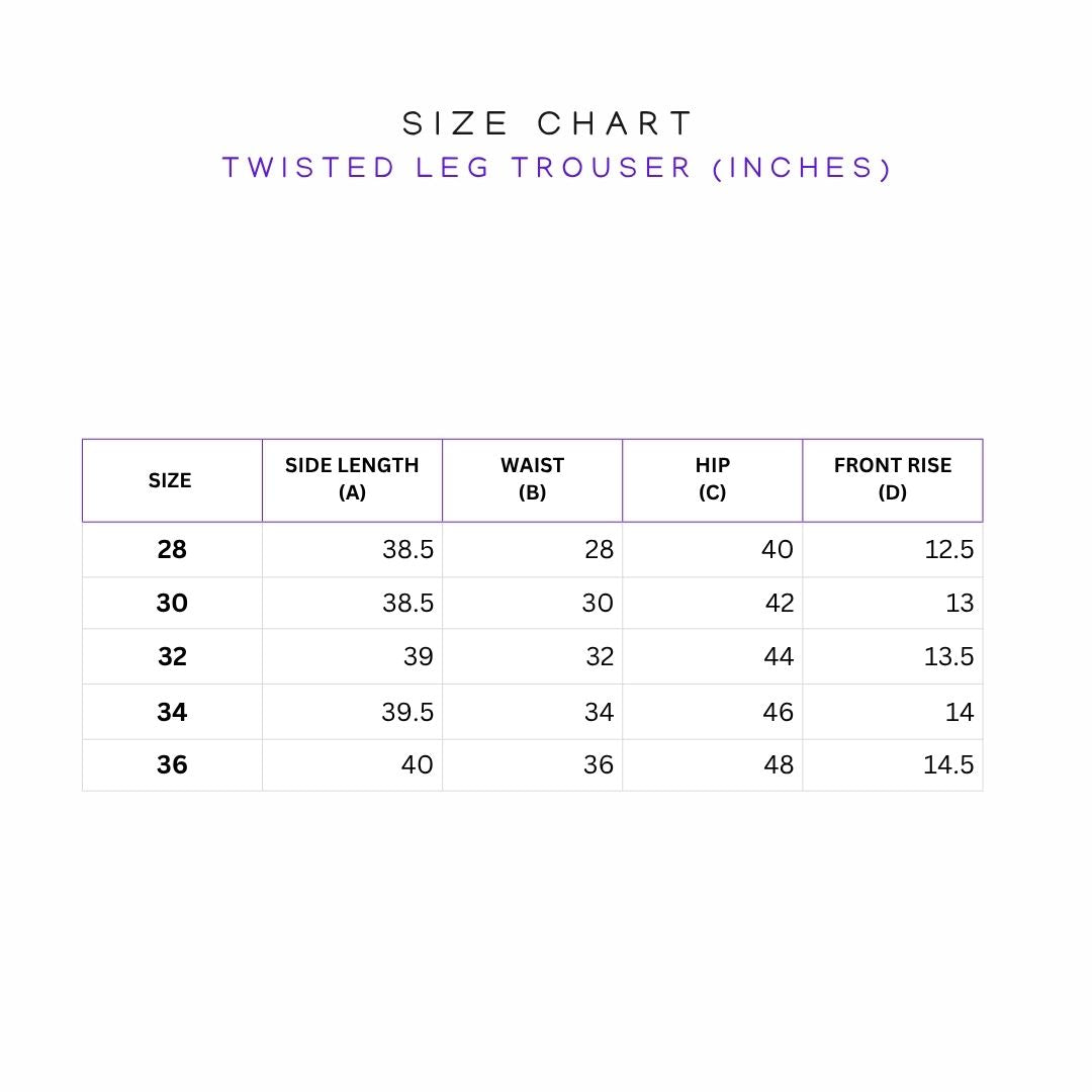 Size Chart (in inches)