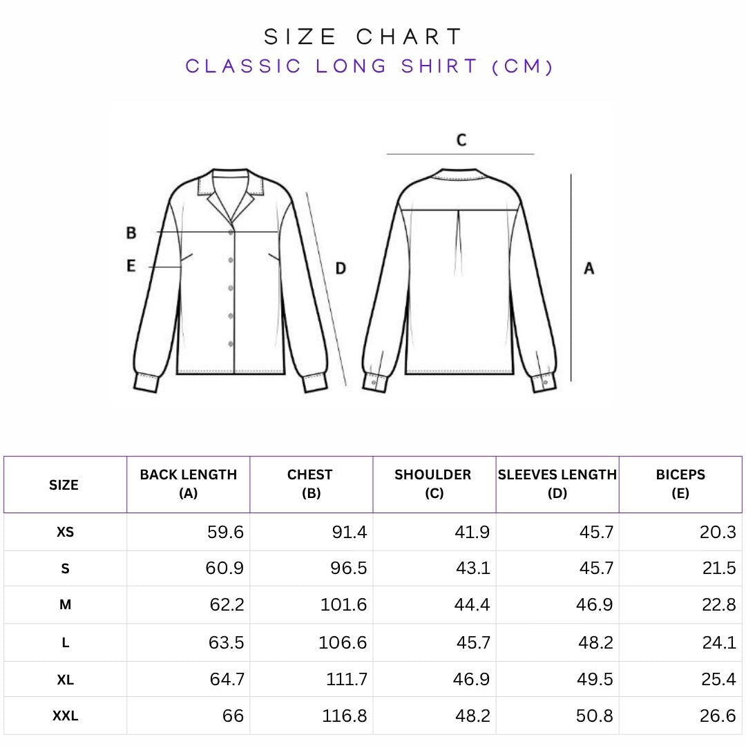 Size Chart (in cms)