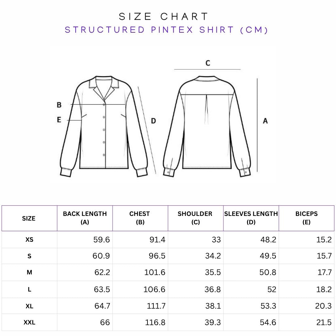 Size Chart (in cms)