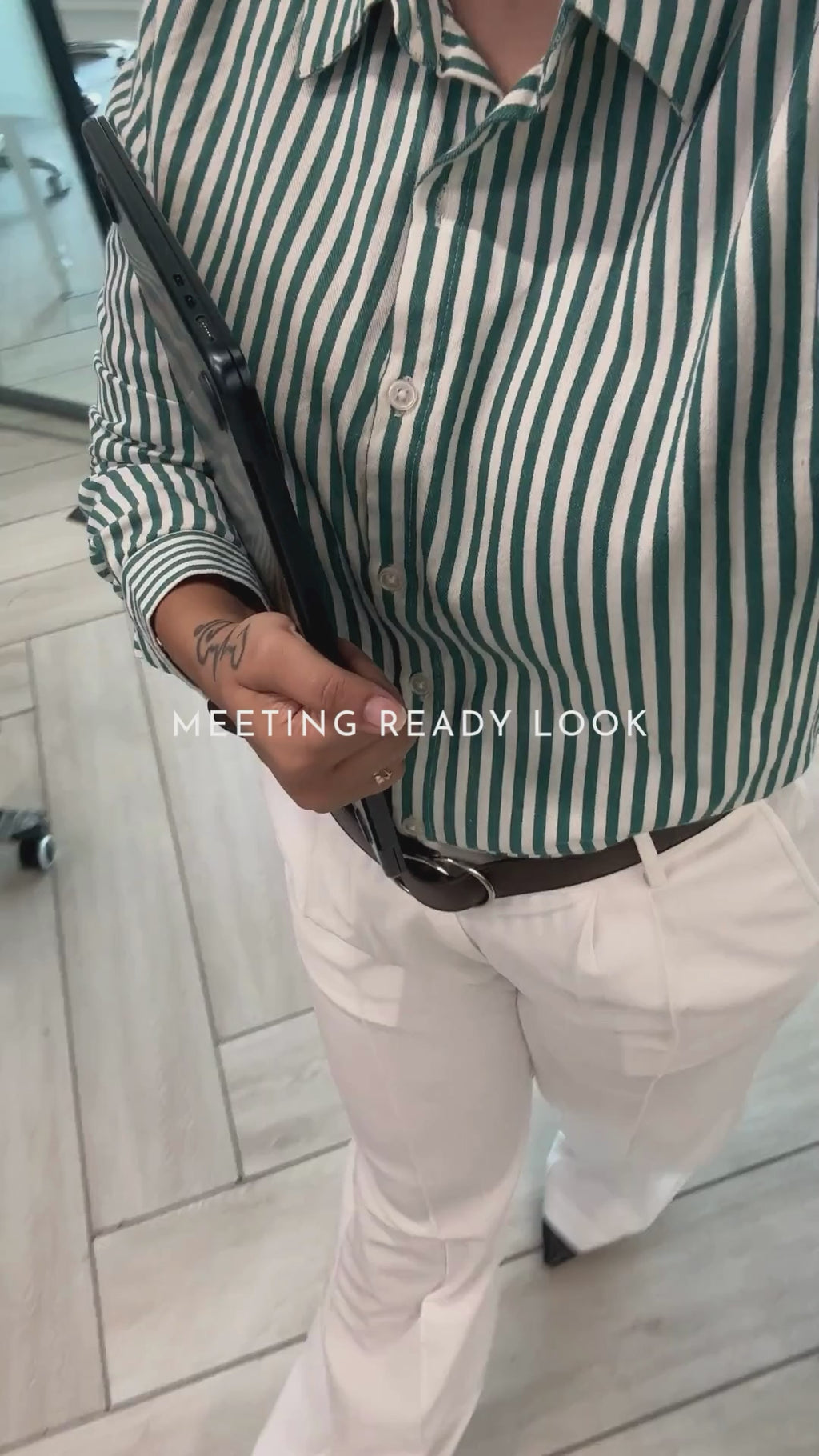Stripped Cotton Shirt- Green