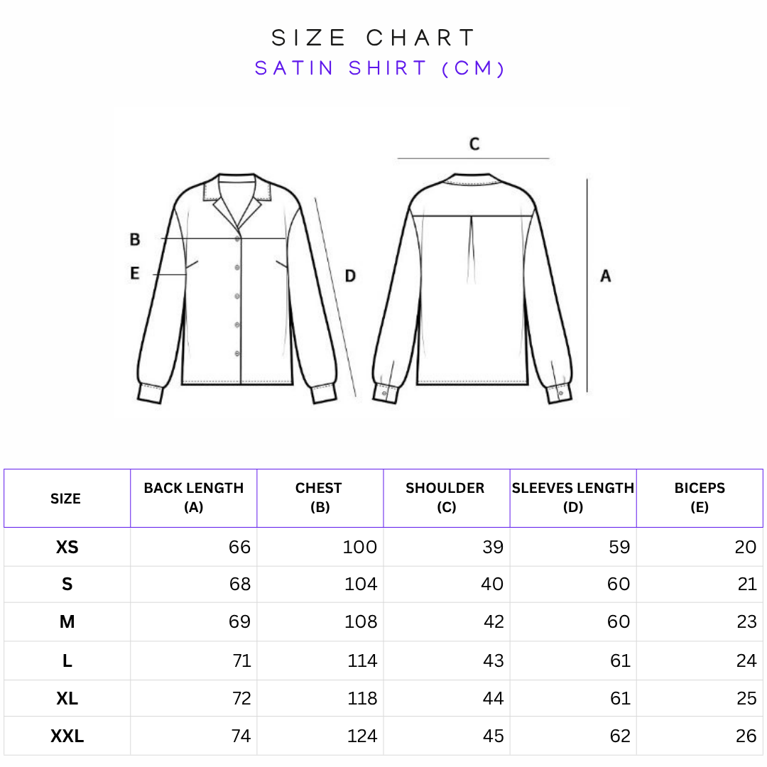 Size Chart (in cms)